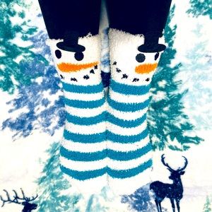 Soft Aqua and White Striped Showman Socks